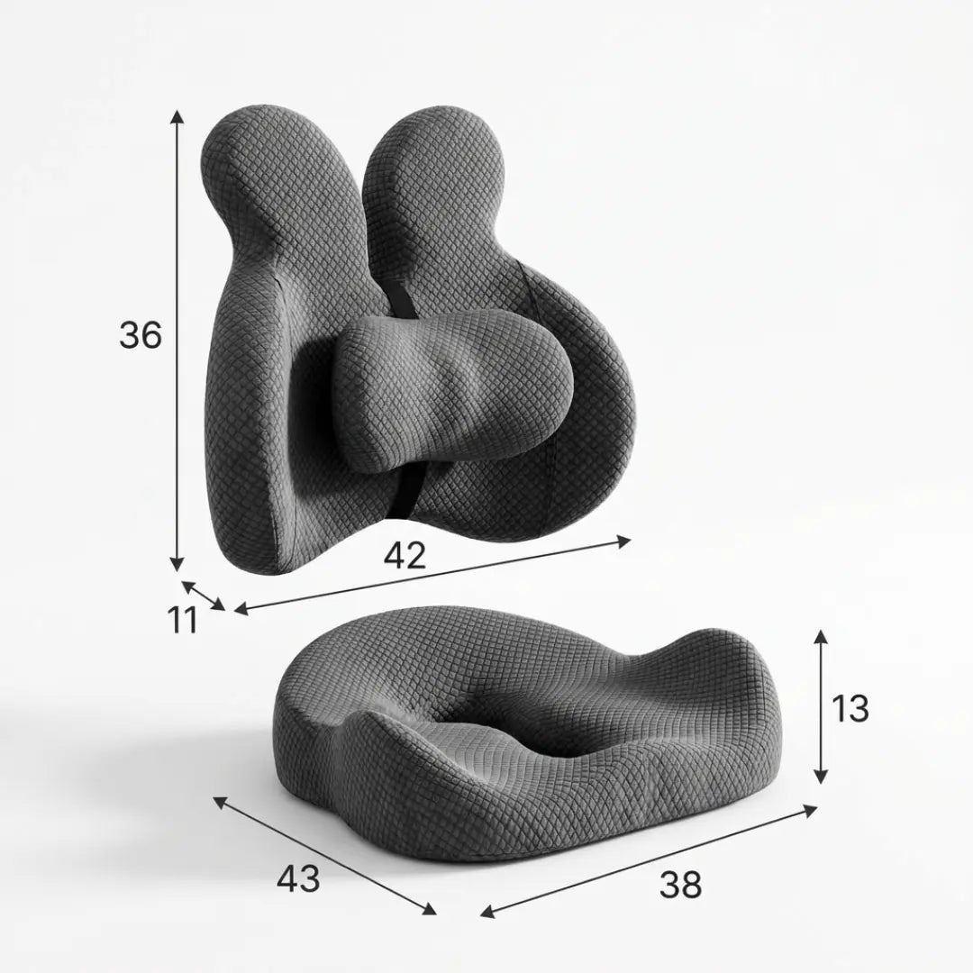 KERNO Arc Set – Ergonomisches Sitzkissen & Lendenwirbelstütze